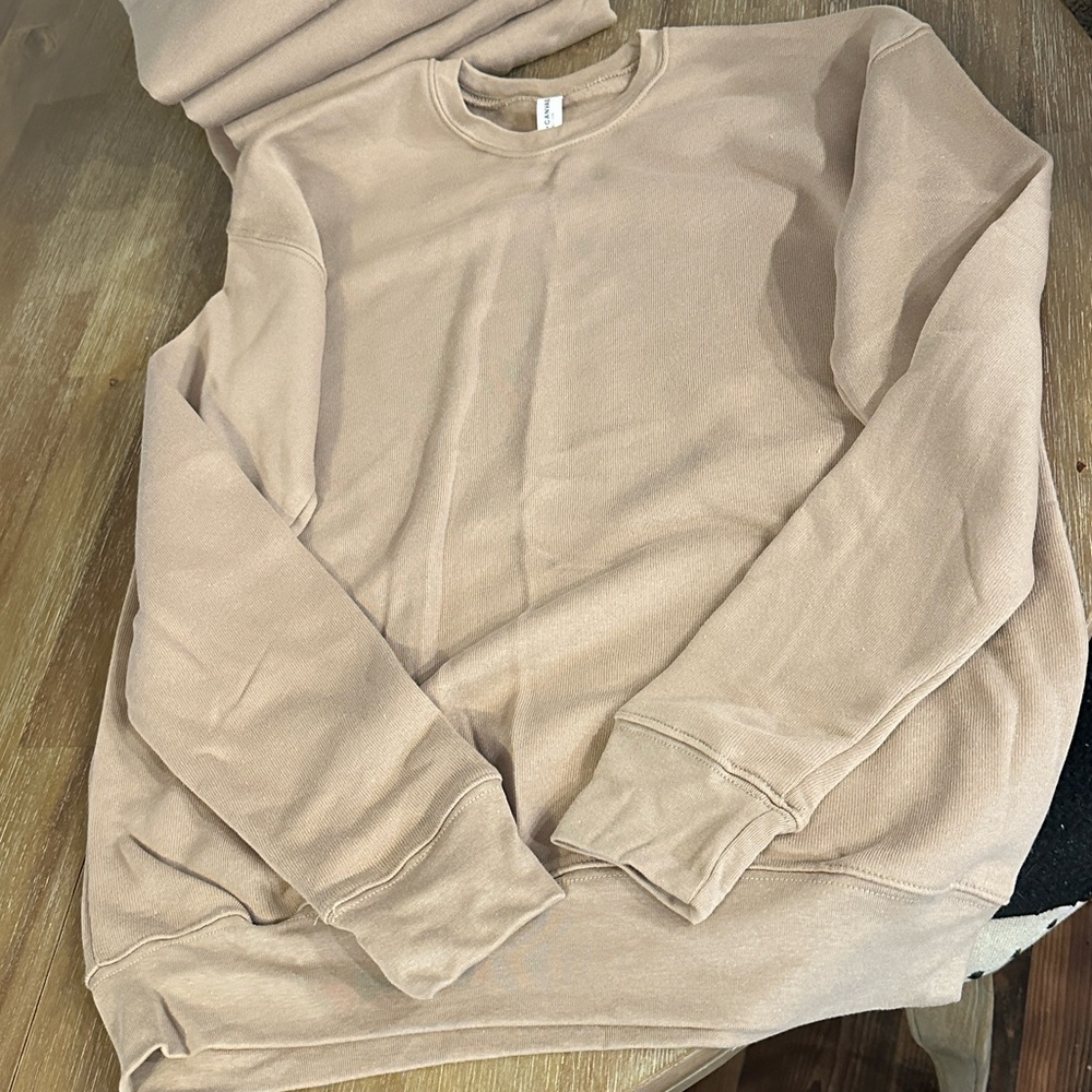 Bella Canvas Fleece Collection in Tan lot of 4 shirts